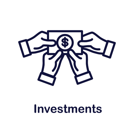 Retirement Investments / Dividend Income, Mutual Fund, IRA Icon setのイラスト素材
