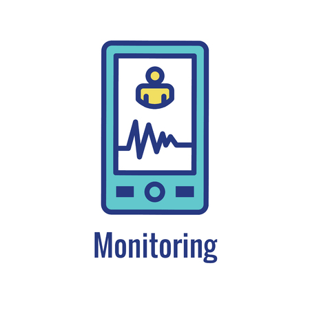 Digital Health Icon - Wearable Technology or Mobile / Tablet imageのイラスト素材