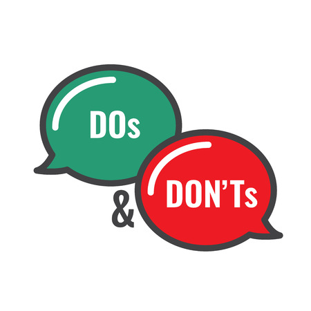 Do's and Don't or Good and Bad Icons with Positive and Negative Symbolsのイラスト素材
