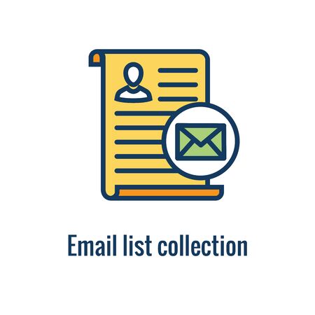 Email Marketing Rules and Regulations Icon  w email list collection Ideaのイラスト素材