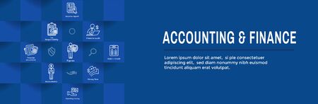 Accountant / Accounting Icon Set and Web Header Bannerのイラスト素材