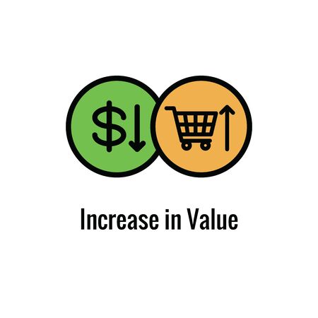 Competitive Pricing Icon Showing an aspect of  Pricing, Growth, Profitability, Worthのイラスト素材