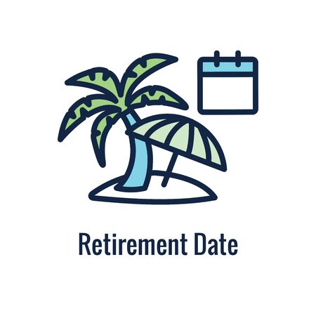 Retirement Savings Icon w retiring and monetary imagesのイラスト素材