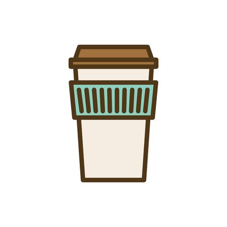Coffee icon w green brown and dark brown colorsのイラスト素材