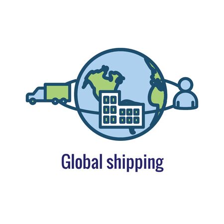 Logistics icon showing movement from 1 place to the nextのイラスト素材