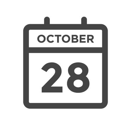 October 28 Calendar Day or Calender Date for Deadline and Appointmentのイラスト素材