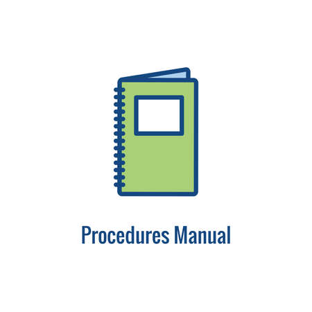 Standard Procedures for Operating a Business - Manual, Steps, and Implementation including outline icons sopのイラスト素材