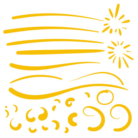 Yellow Swirls Swash Logo Ornament Designのイラスト素材