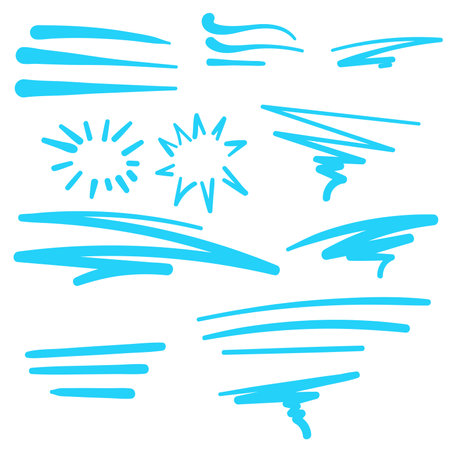 Blue Swirls with Swoosh Vector Accent Line Workのイラスト素材