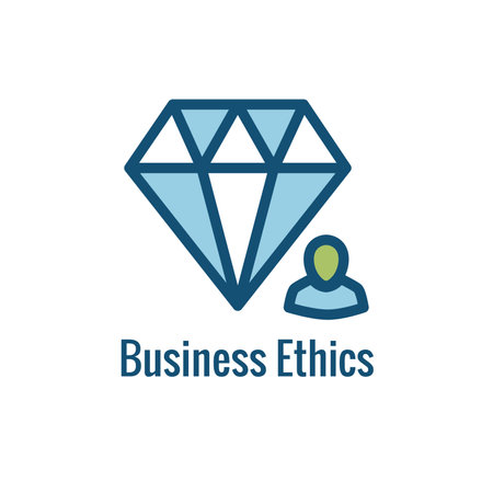 Business and Corporate Ethics Showing Company Values Icon with Single Aspectのイラスト素材