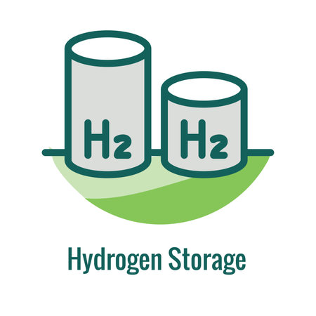 Clean Hydrogen Production with Green Energy Icon Setのイラスト素材