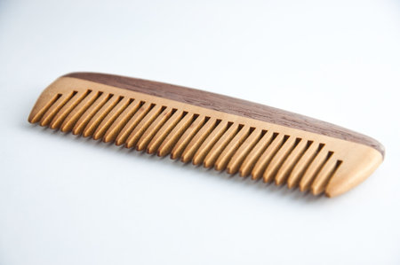 Handmade wooden comb (hairbrush)の写真素材