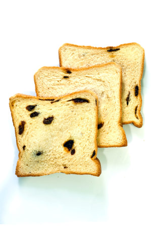 Raisin Bread isolated on white