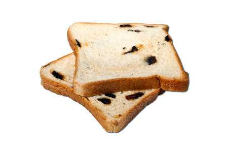 Raisin Bread isolated on whiteの写真素材