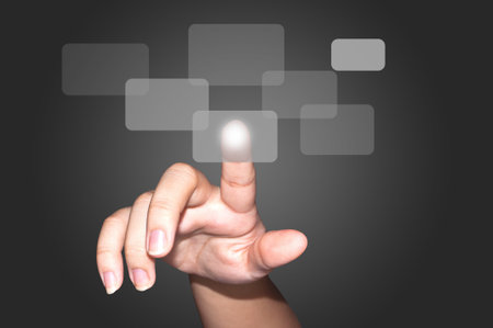 Hand touching on a touch screen interface