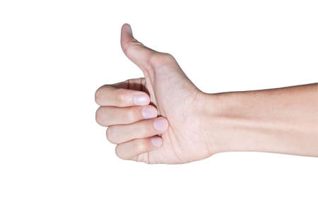 Hands on a white backgroundの写真素材