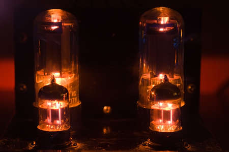 Glowing vacuum tubesの写真素材