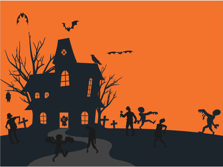 This Halloween background image can be used or used in all media.の写真素材