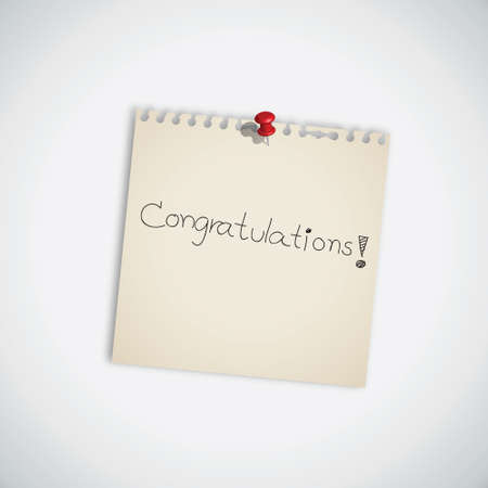 Congratulations Note Paper Vectorのイラスト素材