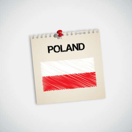 Paint Flag of Poland Note Paperのイラスト素材