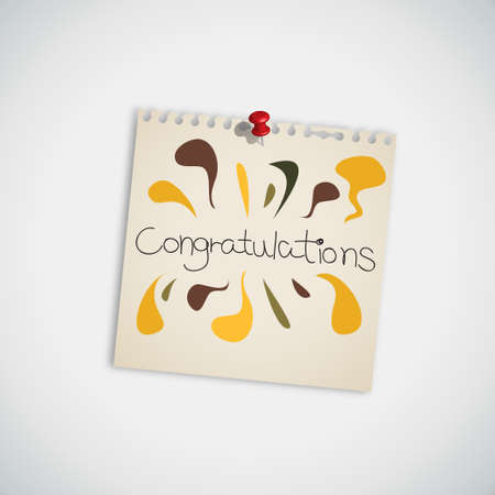 Congratulations Note Paper Vectorのイラスト素材