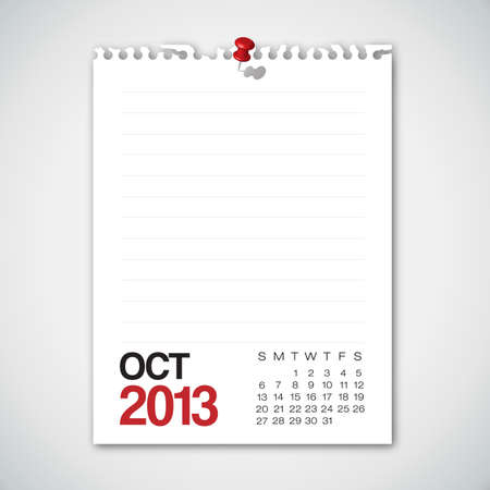 2013 Calendar October Old Torn Paper のイラスト素材