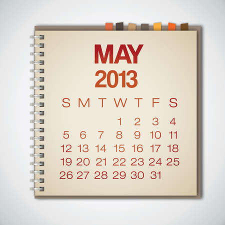 2013 Calendar May Notebook Vectorのイラスト素材