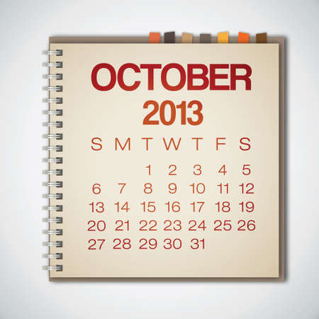 2013 Calendar October Notebook Vectorのイラスト素材