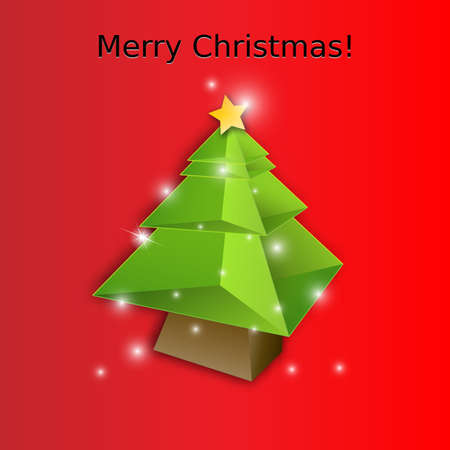 Christmas Tree Background Vector Origamiのイラスト素材