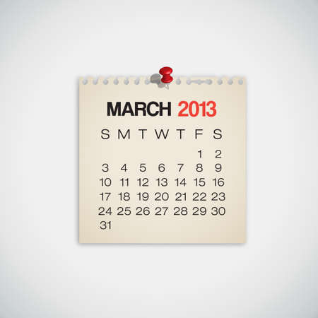 2013 Calendar March Old Torn Paper Vectorのイラスト素材