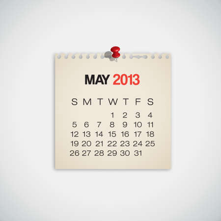 2013 Calendar May Old Torn Paper Vectorのイラスト素材