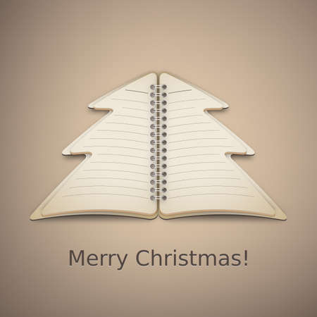 Merry Christmas Tree Notebook Vectorのイラスト素材