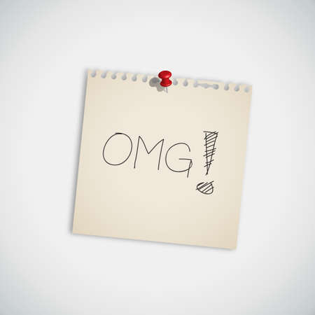 Internet Acronym  OMG   Oh My God On Sticky Note Vectorのイラスト素材