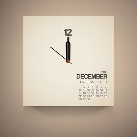 2013 Calendar December Clock Design Vectorのイラスト素材