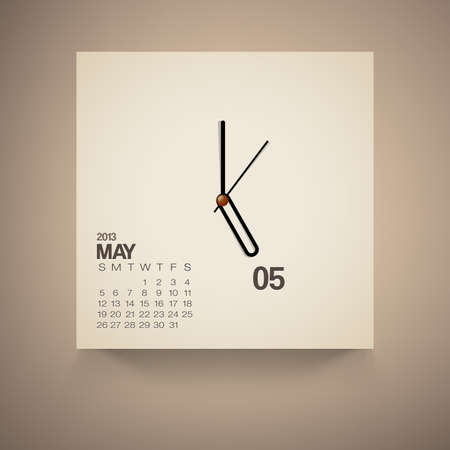 2013 Calendar May Clock Design Vectorのイラスト素材
