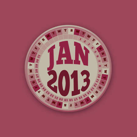 Roulette Wheel Design 2013 Calendar January のイラスト素材