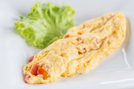 Omelet with vegetable salad