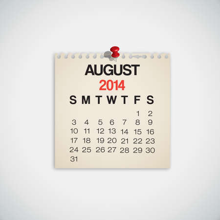 2014 Calendar August Notebook Design Vectorのイラスト素材