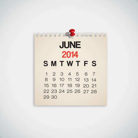 2014 Calendar June Notebook Design Vectorのイラスト素材