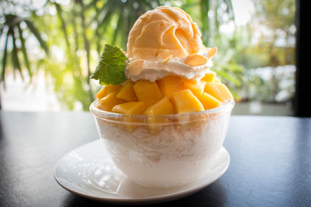 Mango ice creamの写真素材