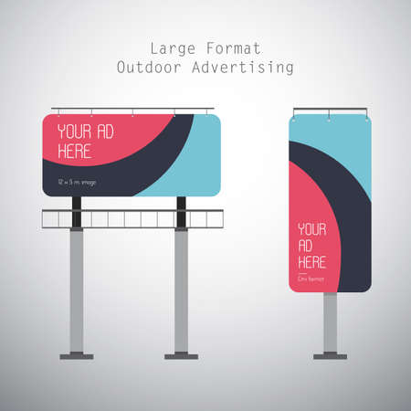 Vector Flat Illustration of the Large Format Outdoor Advertising.のイラスト素材