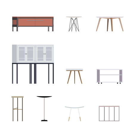 Set of Modern Scandinavian Styled Coffee Tablesのイラスト素材