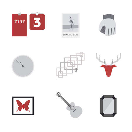 Set of Illustrations of Different Decorative Elements for Wallsのイラスト素材