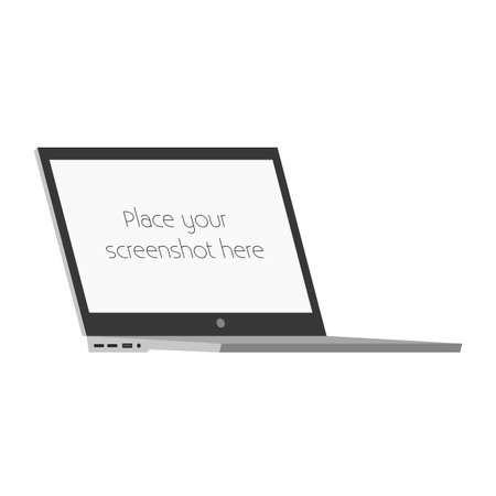 Illustrations of a Flat Laptop Mockup for Placing Your Screenshotのイラスト素材