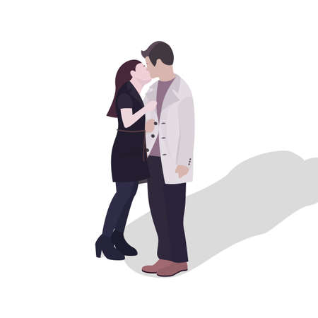 Illustrations of Man and Woman Kissing Each Otherのイラスト素材