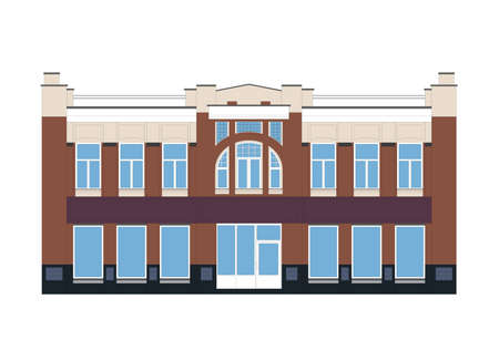 Flat Illustration of an Old Building from XIX Ceturyのイラスト素材