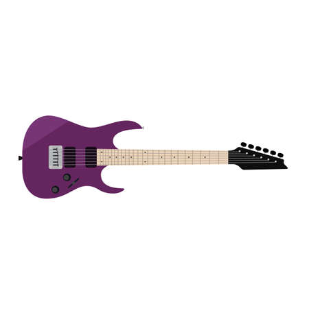 Illustration in Flat Style of a Purple Electric Guitarのイラスト素材