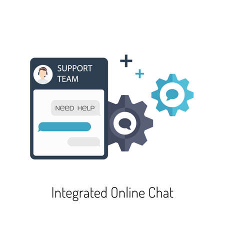 Flat Illustration of a Live Chat for a Websiteのイラスト素材