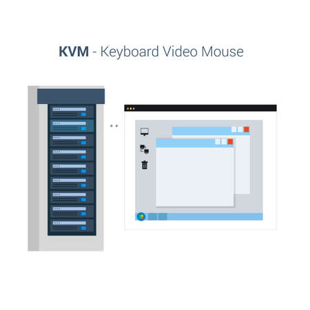 Keyboard Video Mouse or KVMのイラスト素材