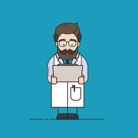 Male Doctor or Medic with Test Resultsの写真素材